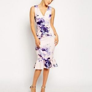 ASOS Floral Pephem Pencil Dress